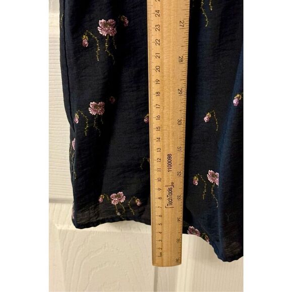 Stockholm Atelier X Other Stories Floral Print Dark Blue Wide Short Sleeve Dress - Picture 9 of 11